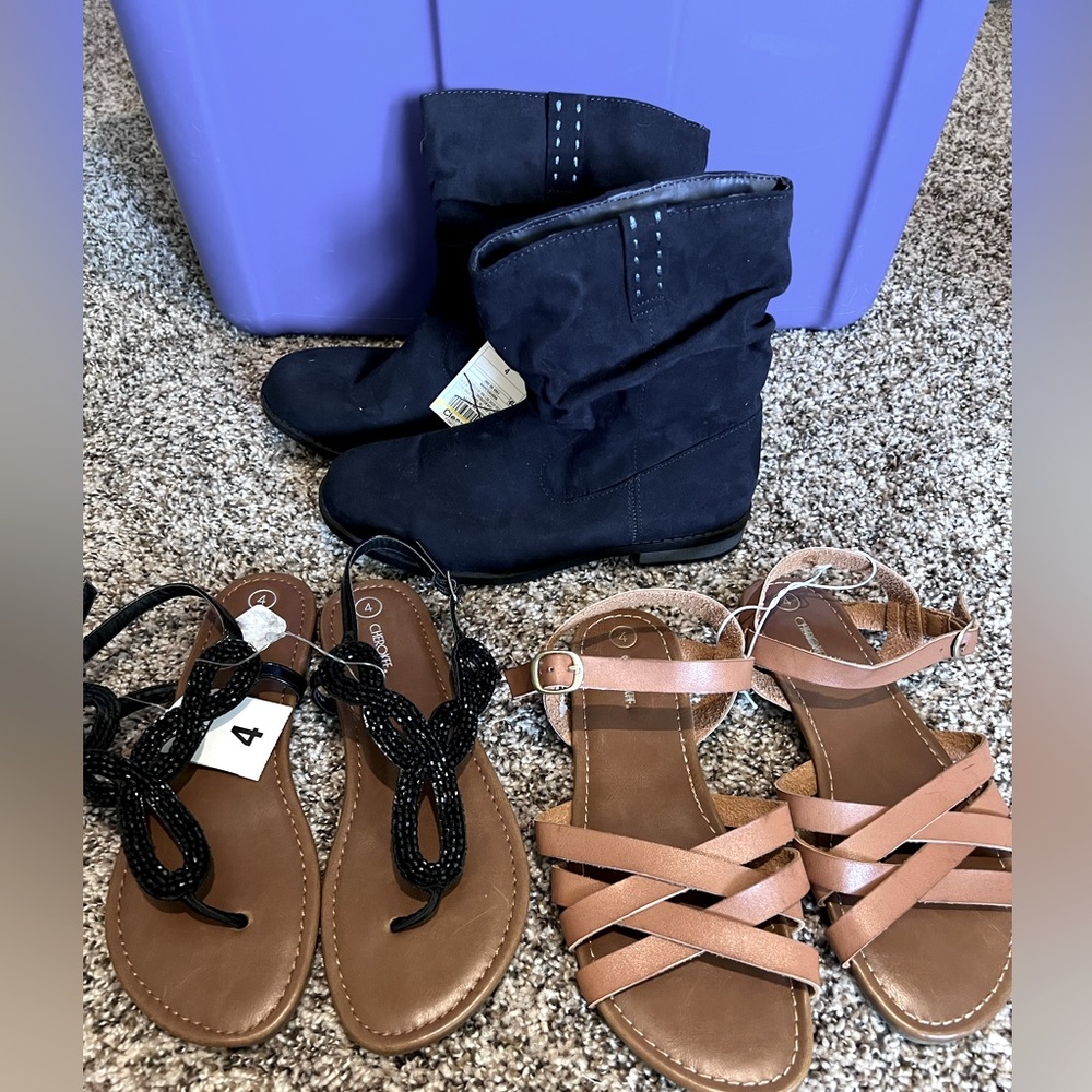 Size 4 Girls Sandals and Boot Lot